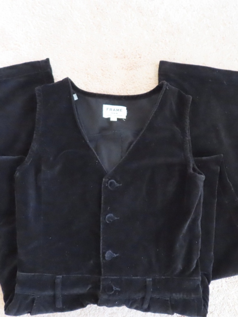 Frame Denim Kids Black Velvet Vest
